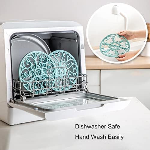 Resilient Set of 3 - Non-Slip silicone trivets for Kitchen Use