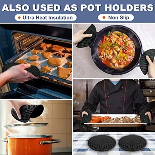 5Pcs Silicone Trivets Heat-Resistant Durable Kitchen Accessories