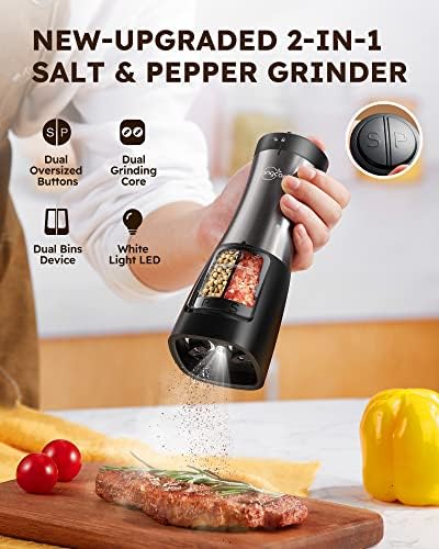 Sangcon 2-in-1 Electric Salt Pepper Grinder Set