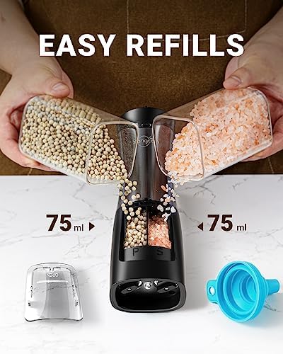Sangcon 2-in-1 Electric Salt and Pepper grinder Set
