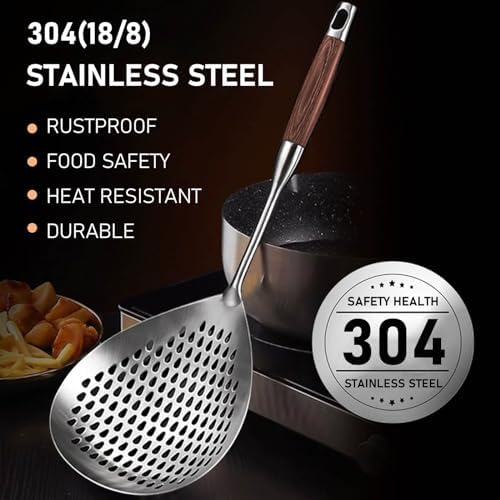 KAYCROWN Skimmer Slotted Spoon 57inch 188 Stainless Steel Ergonomic Cooking Tool