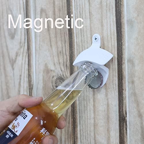 Magnetic Wall-Mounted Beer Opener with Built-in Magnets - Easy to Use Durable
