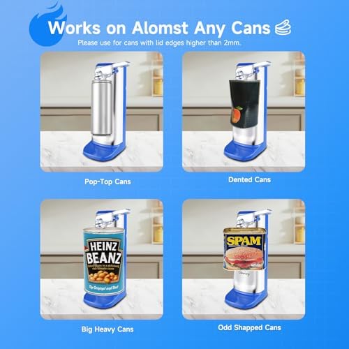 Davivy Electric Can Opener with Knife Sharpener and Bottle Opener SilverBlue