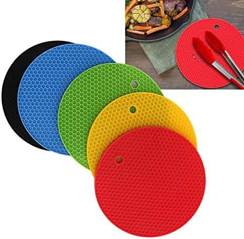 5Pcs Silicone Trivets Heat-Resistant Durable Kitchen Accessories
