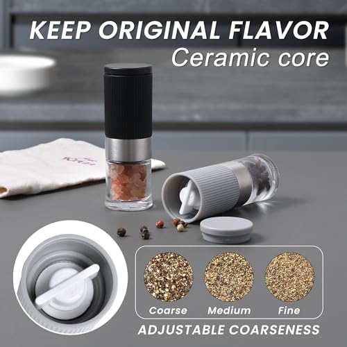 Mini Adjustable Salt Pepper Grinder Set