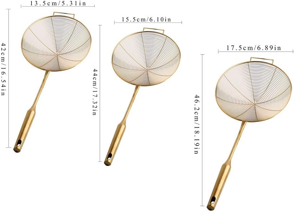 Stainless Steel Pasta Skimmer with Long Handle for Navel Straining Cooking
