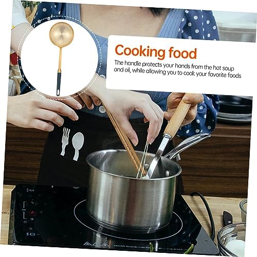 Stainless Steel Cooking Skimeter Frying Spoon Strainer Yellow