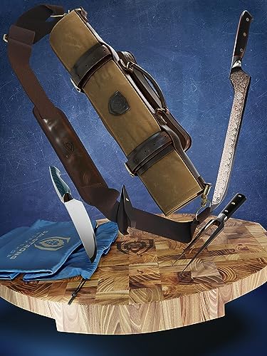 Dalstrong Nomad Knife Roll - Waxed Canvas Leather - 12oz - Made for Travel