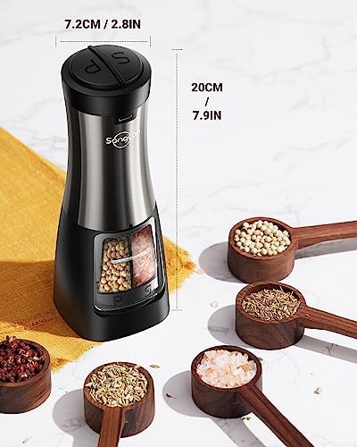 Sangcon 2-in-1 Electric Salt and Pepper grinder Set