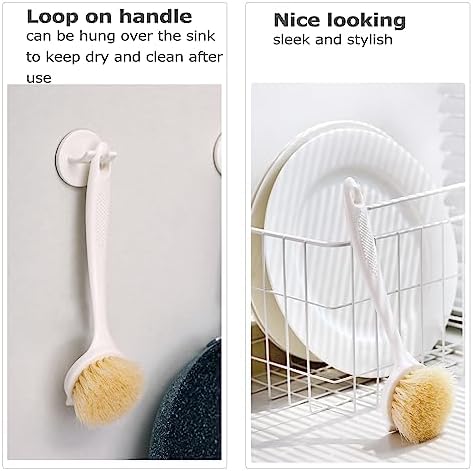 2-Pot Cleaning DishBrush Set with Handle