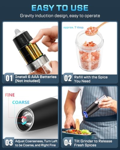XinXu Gravity Automatic Electric Pepper and Salt Grinder