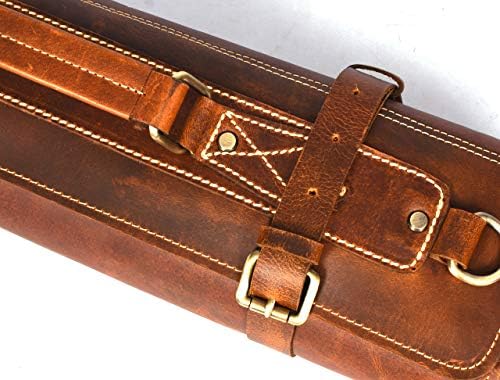 Stylish premium leather chef knife roll case