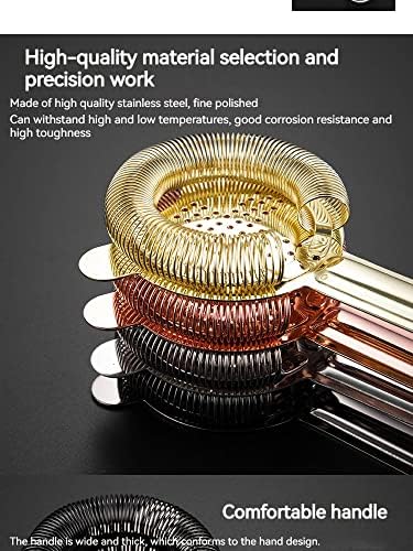 Professional Bartenders Best Choice Stainless Steel Cocktail Strainer with 100 Wire Spring
