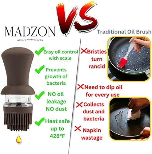 Madzon 3-in-1 Glass Oil Dispenser - Leakproof Easy to Clean