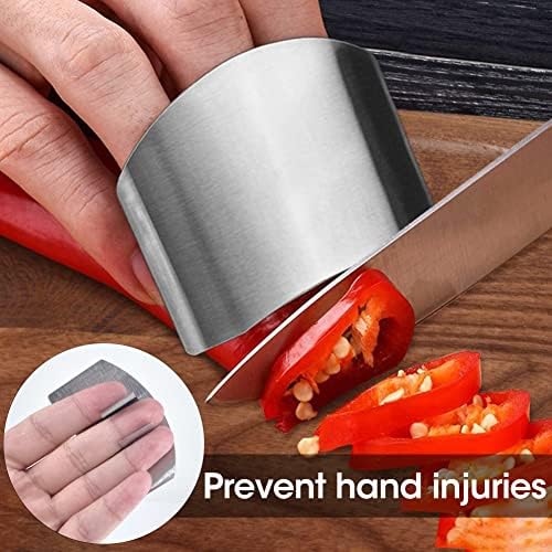 4-Piece Stainless Steel Finger Guards Cut Protect Kitchen Safety
