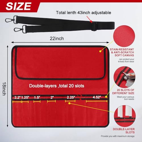 Red Chef Knife Bag for Camping