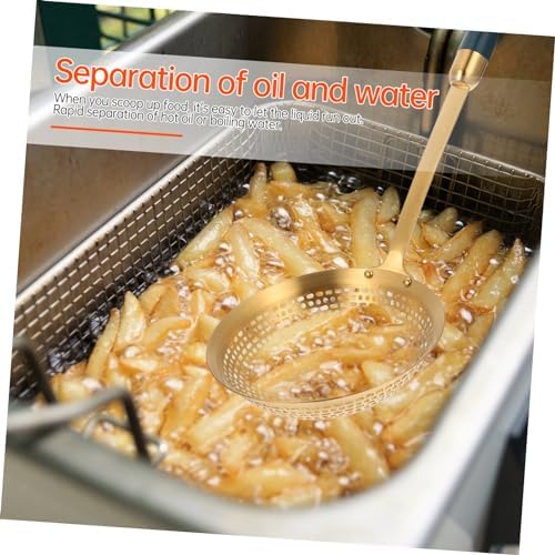GRIRIW Plastic Skimmer Ladle Set Stainless Steel Cooking Strainer