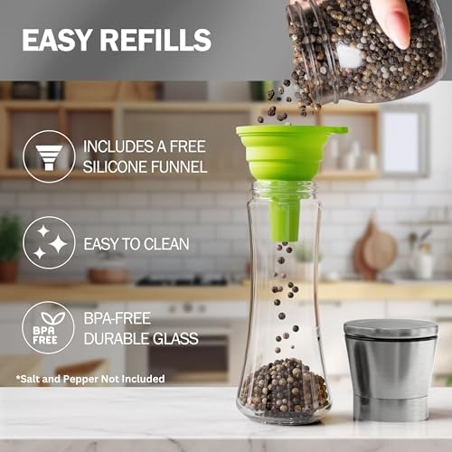 Adjustable Ceramic Salt Pepper Shakers Set