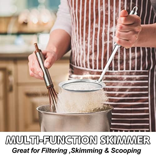 Anaeat 4 Stainless Steel Fat Skimmer Spoon - Professional Kitchen Fine Mesh Food Strainer