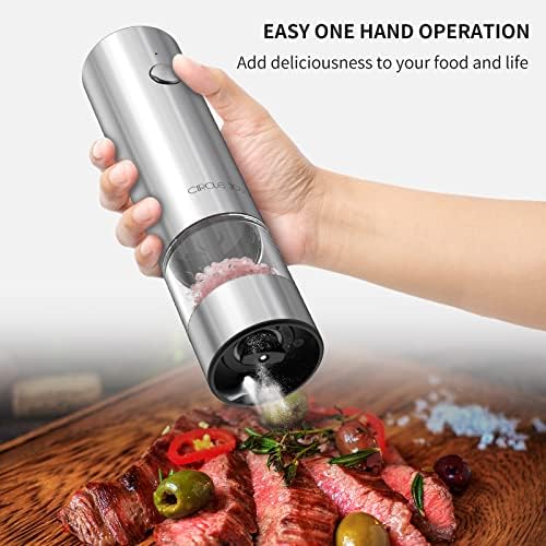 CIRCLE JOY Electric Salt Pepper Grinder Set Automatic Durable