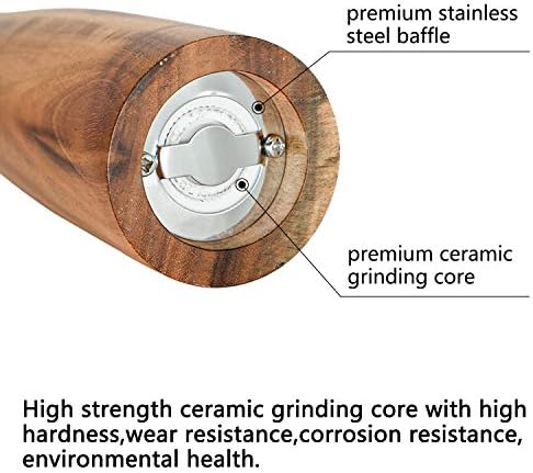 Elegant Acacia Wooden Pepper Grinder Salt and Pepper Shaker Gift