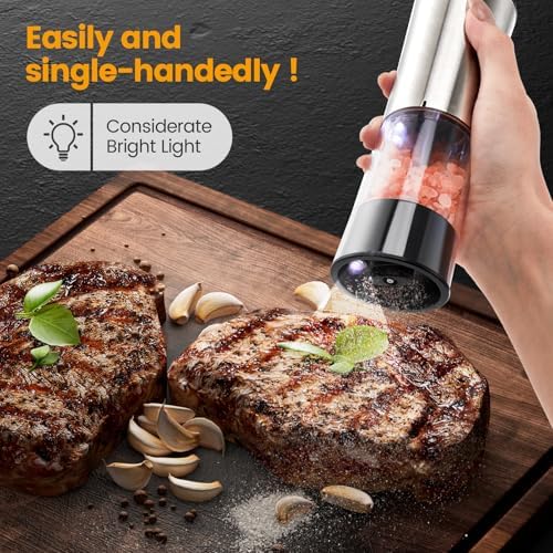 DI MORE Electric Salt and Pepper Grinder Set
