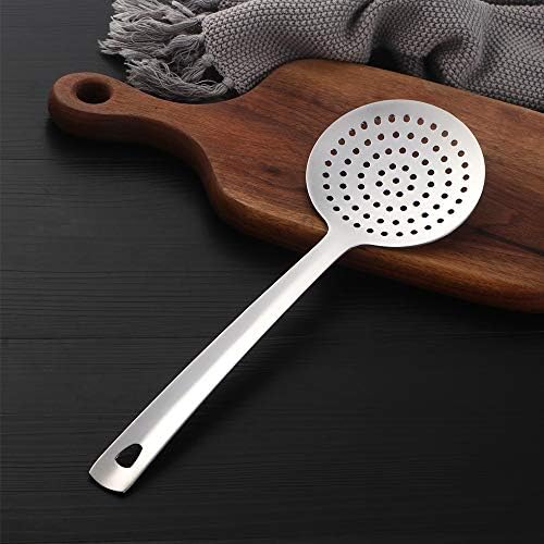 6 Pcs Silver Skimmer Spoon Stainless Steel Titanium Plated Set for Kitchen