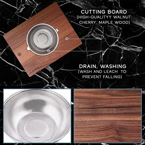 Premium Kitchen Essentials- Strong Wood Kitchen Tool for Easy Chopping and Straining