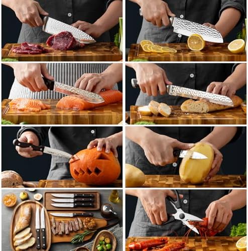 Mealia 15-Piece Kitchen Knife Set - Effortlessly Sharp Blocking Built-in