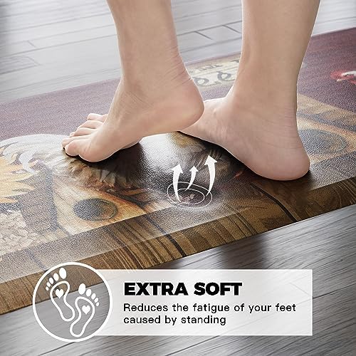 Multi-Colored Rooster Kitchen Mat