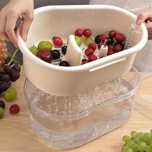 Fruit Cleaner Spinner with Colander for Kitchen Use