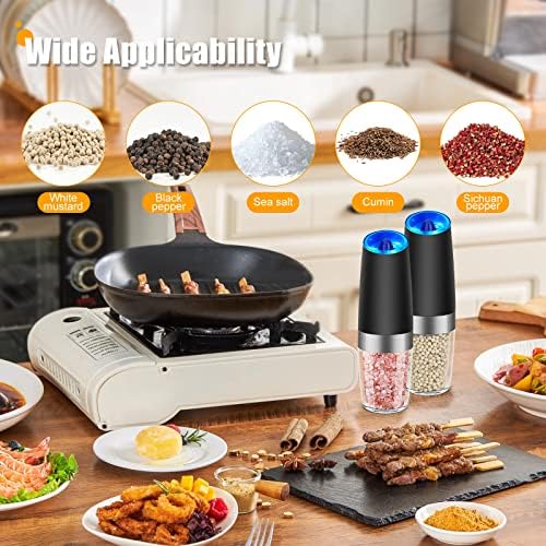 Elegant Electric Salt Pepper Mill Set with LED Light
