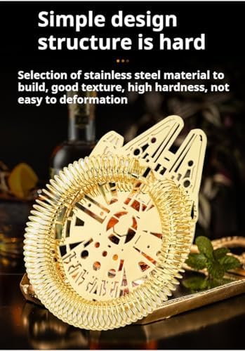 YUHWYI Hawthorne Cocktail Straterm Curved Handle Bar Strainer