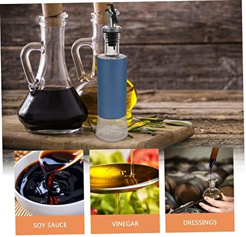 STOBAZA 1 Set Condiment Bottles Oil Vinegardispenser Stainless Steel Glass Design
