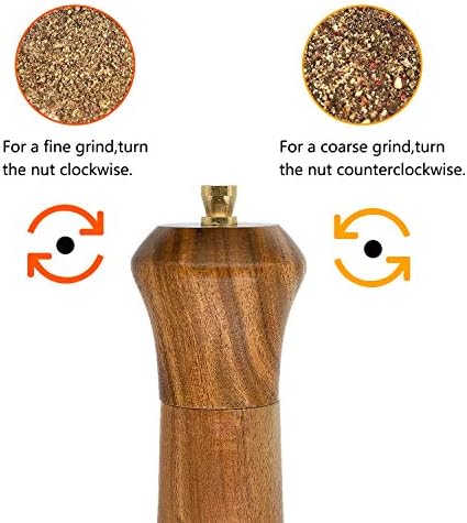 Elegant Acacia Wooden Pepper Grinder Salt and Pepper Shaker Gift
