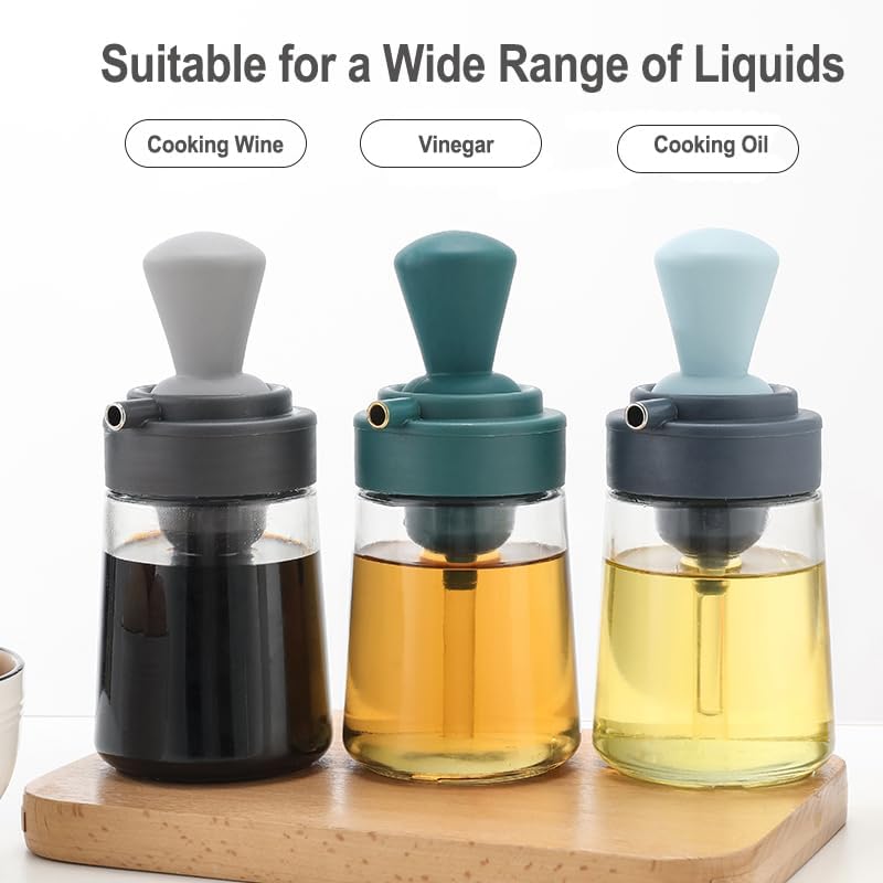 KICPUK 2-in-1 Oil Dispenser with Silicone Brush Blue
