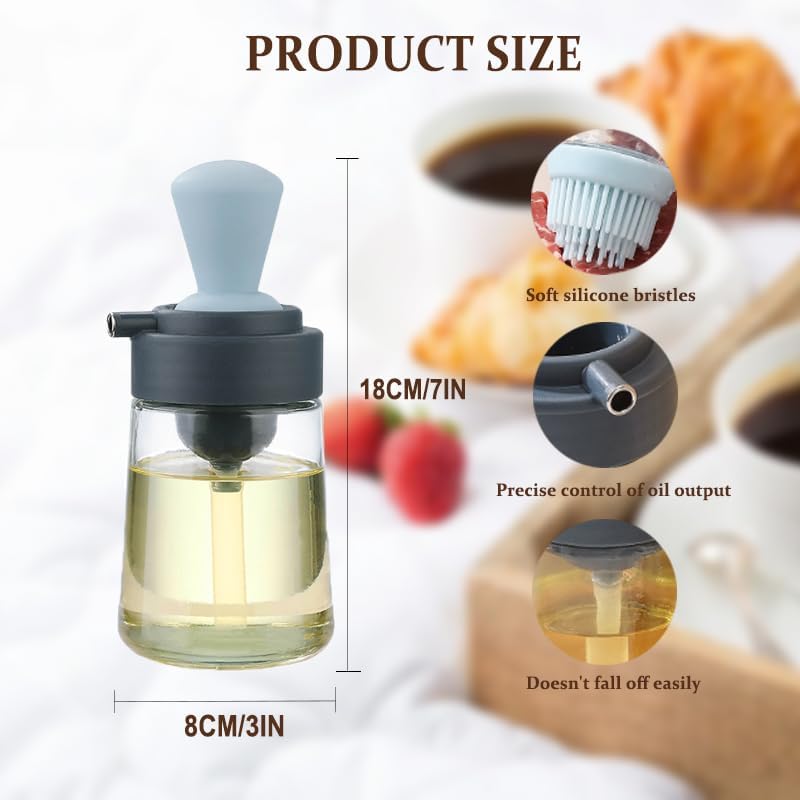 KICPUK 2-in-1 Oil Dispenser with Silicone Brush Blue