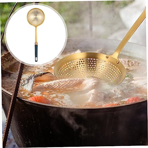 GRIRIW Plastic Skimmer Ladle Set Stainless Steel Cooking Strainer