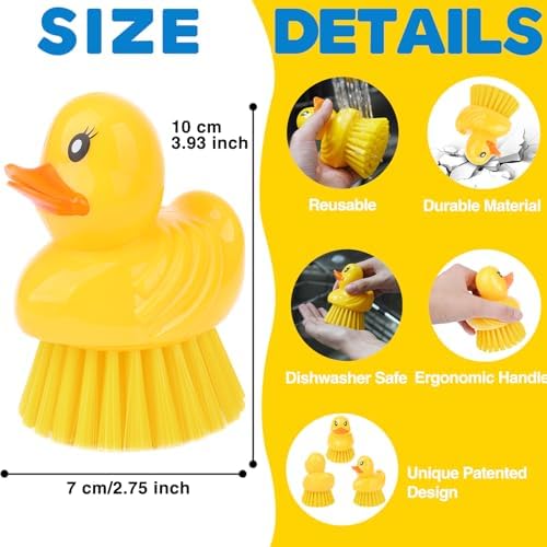 GTOTd Cute Ducky Washing Dish Brush 2 Pack
