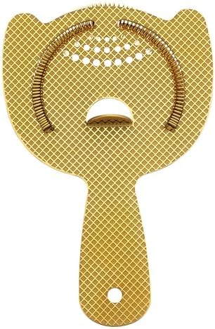 Barfly Diamond Lattice Etch Heavy Duty Spring Bar Strainer Gold Plated