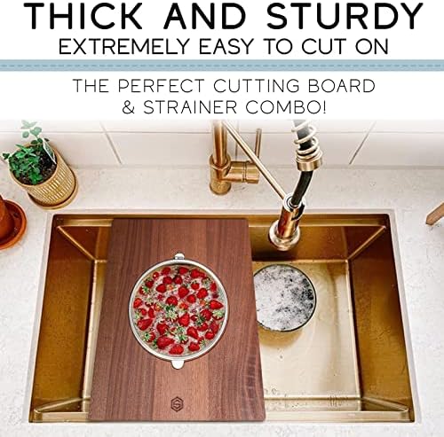Premium Kitchen Essentials- Strong Wood Kitchen Tool for Easy Chopping and Straining