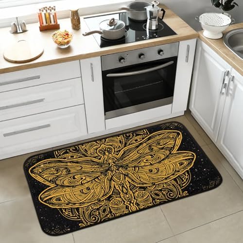 Funky Qiu Mandala Butterfly Anti-Fatigue Kitchen Mat Waterproof Non-Slip 39x20
