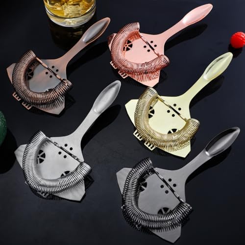 YUHWYI Cocktail Bar Strainer Curved Handle Design