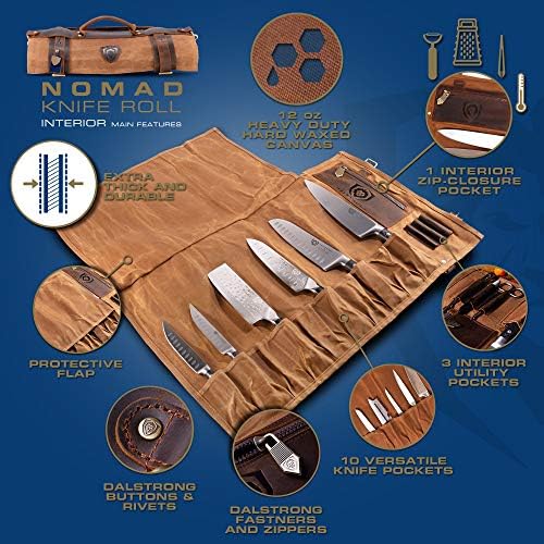 Durable Leather Knife Roll With 13 Slots