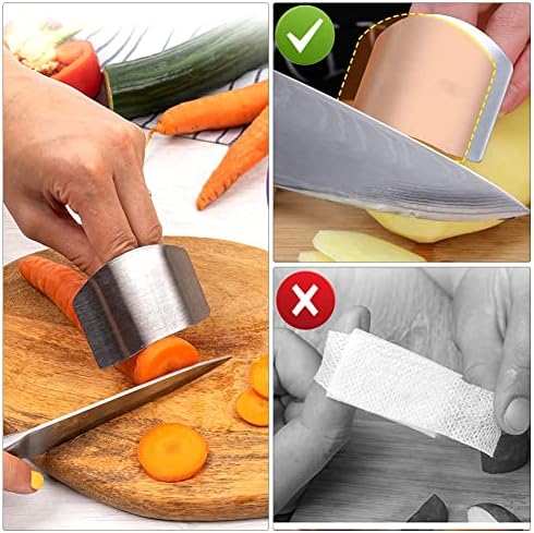 4-Piece Stainless Steel Finger Guards Cut Protect Kitchen Safety