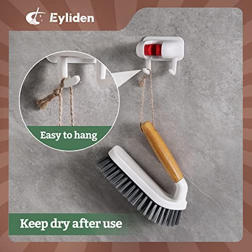Eyliden 2-Piece Scrub Brush Set with Bamboo Handle for Efficient Cleaning