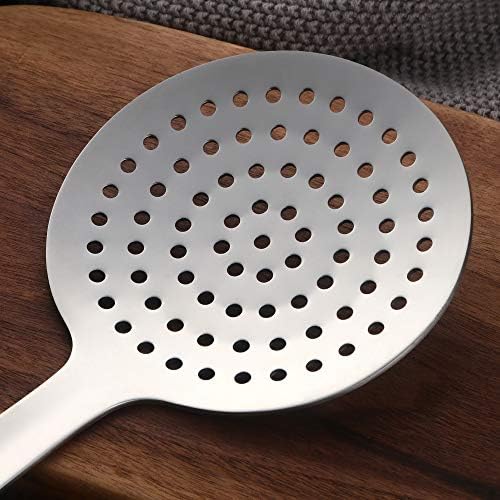 6 Pcs Silver Skimmer Spoon Stainless Steel Titanium Plated Set for Kitchen