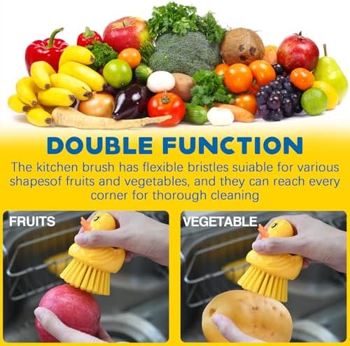 GTOTd Cute Ducky Washing Dish Brush 2 Pack