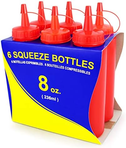 New Star Foodservice Squeeze Bottles 8 oz Pack of 6 - Durable Kitchenessential