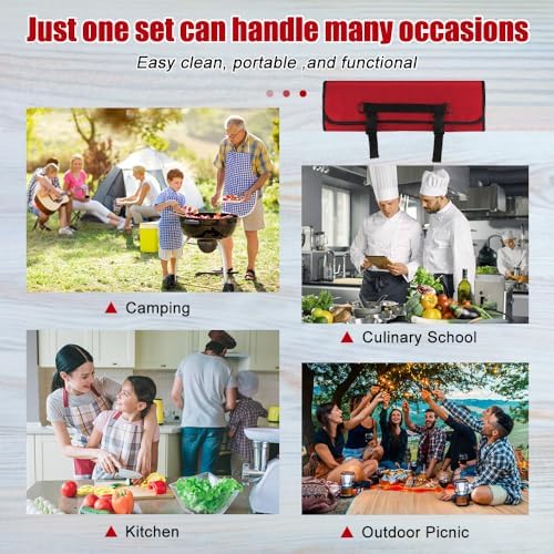 Red Chef Knife Bag for Camping